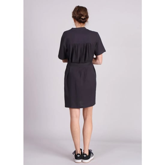 Moss Copenhagen Pennie ginia jurk midi donkergrijs strikceintuur - Image 6