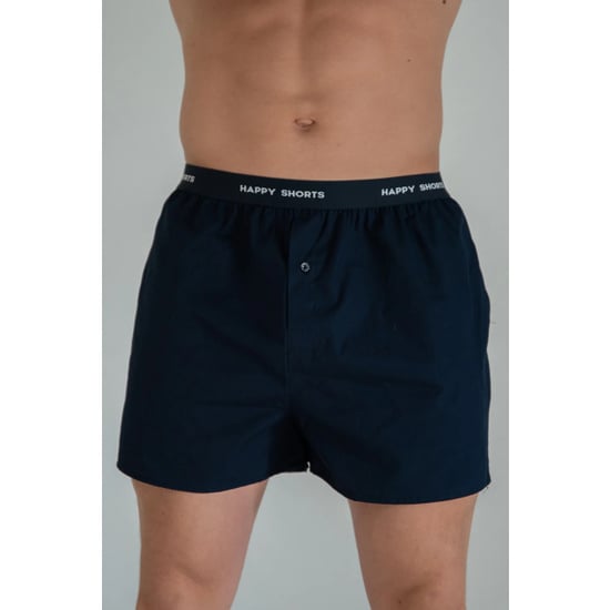Happy Shorts 3-pack wijde boxershorts heren gestipt geblokt effen blauw - Image 3