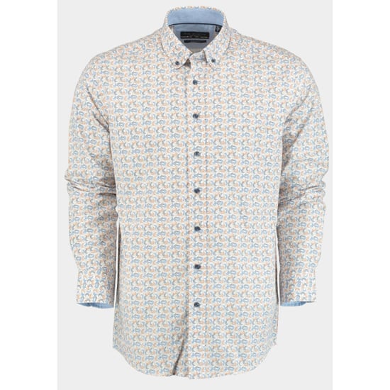Bos Bright Blue R.b. boston casual hemd lange mouw regular fit cotton 427670/606 - Image 1