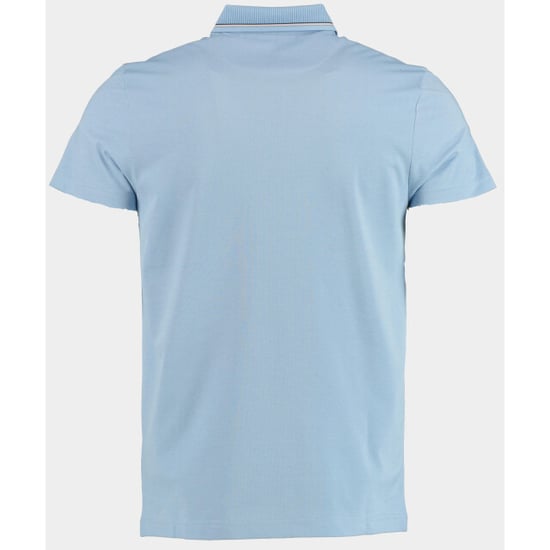 Bos Bright Blue Scotland blue polo korte mouw hilton polo contrast collar 25108hi31sb/210 light blue - Image 2