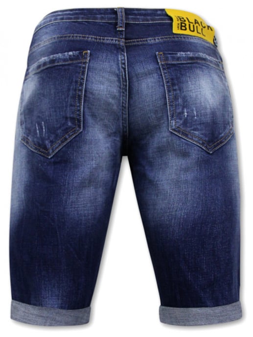 Local Fanatic Blue ripped shorts slim fit - Image 5