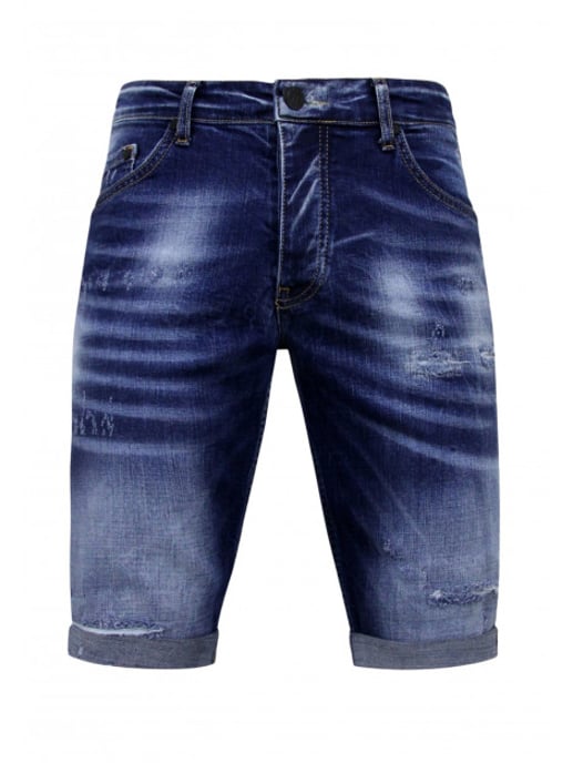 Local Fanatic Blue ripped shorts slim fit - Image 6