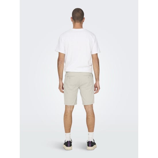 Only & Sons Onsmark 0011 cotton linen shorts no beige - Image 3