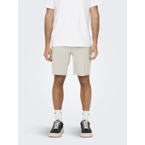 Only & Sons Onsmark 0011 cotton linen shorts no beige - Image 4
