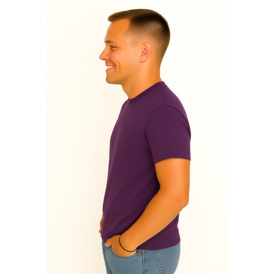 X-Name heren t-shirt purple ronde hals italianstyle - Image 5