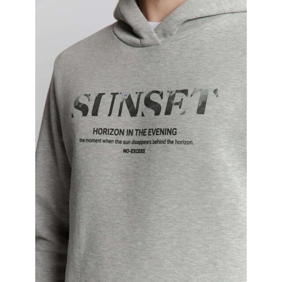 No Excess Sweater hooded grey melange - Image 2