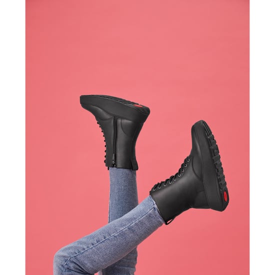 FitFlop F-mode leather lace-up flatform ankle boots - Image 1