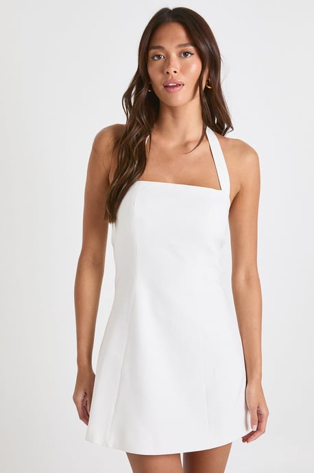 Tailored Halterneck A-line Dress - Image 1