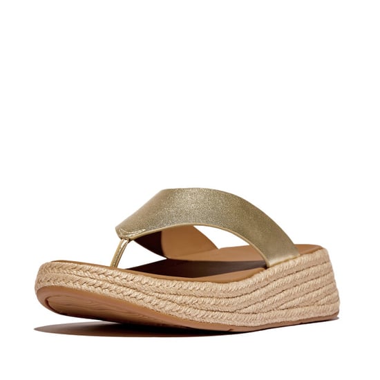 FitFlop F-mode espadrille leather flatform t/post sandals - Image 2