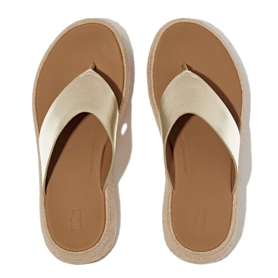FitFlop F-mode espadrille leather flatform t/post sandals - Image 3
