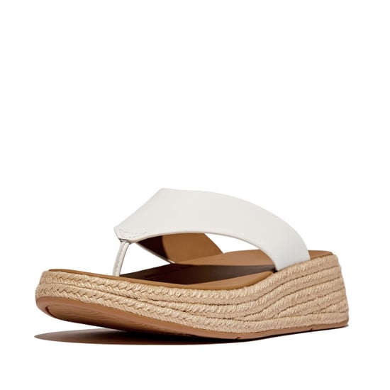 FitFlop F-mode espadrille leather flatform t/post sandals - Image 1
