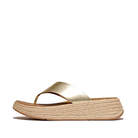 FitFlop F-mode espadrille leather flatform t/post sandals - Image 5