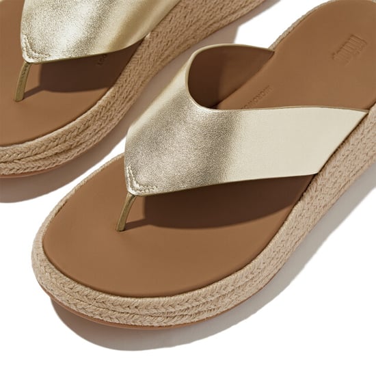 FitFlop F-mode espadrille leather flatform t/post sandals - Image 6
