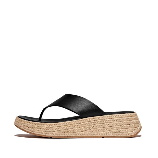 FitFlop F-mode espadrille leather flatform t/post sandals - Image 3