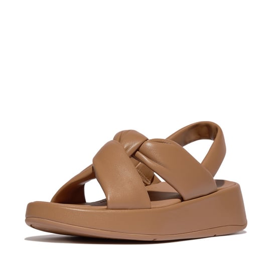 FitFlop F-mode knot soft-leather flatform b/strap sandals - Image 1