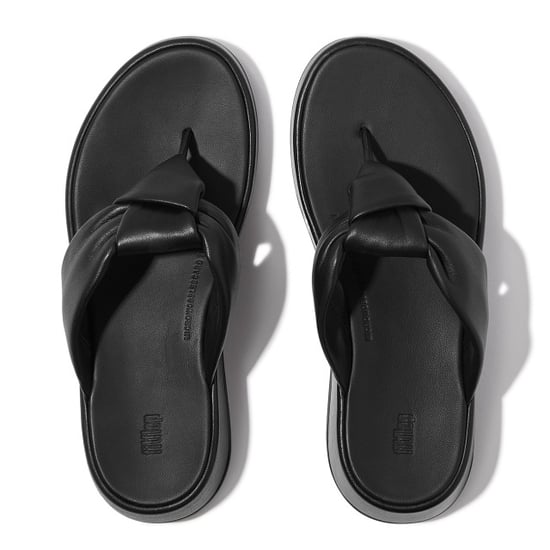 FitFlop F-mode knot soft-leather flatform toe-post sandals - Image 3