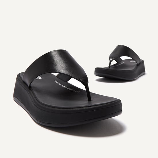 FitFlop F-mode leather flatform toe-post sandals - Image 4