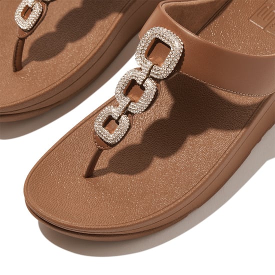 FitFlop Fino crystal-chain leather toe-post sandals - Image 6