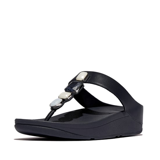 FitFlop Fino multi-stone leather toe-post sandals - Image 2