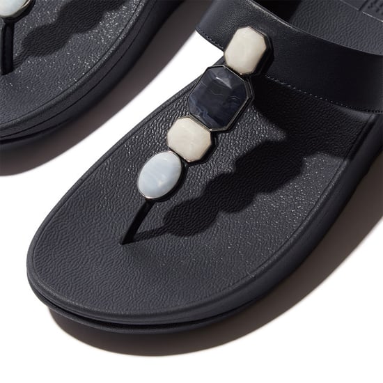 FitFlop Fino multi-stone leather toe-post sandals - Image 3