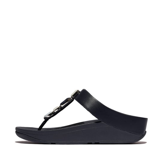 FitFlop Fino multi-stone leather toe-post sandals - Image 4