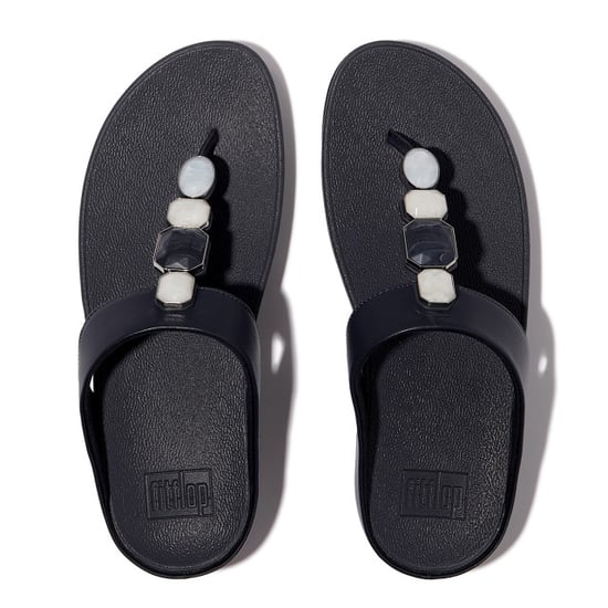 FitFlop Fino multi-stone leather toe-post sandals - Image 6