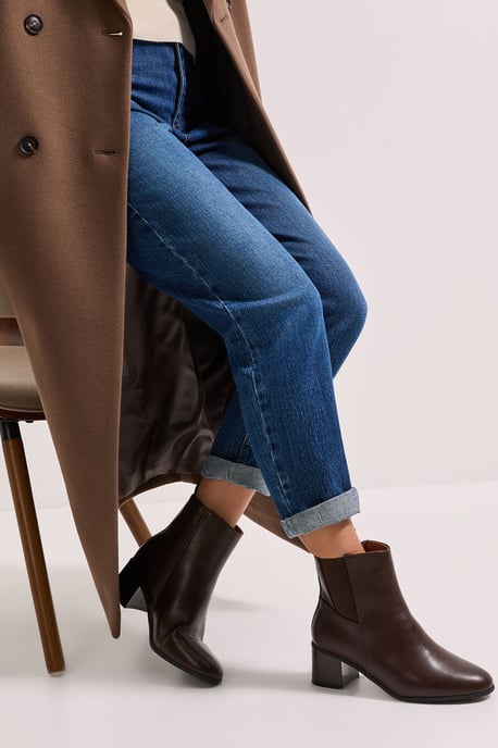Wide Fit Maias Block Heel Chelsea Boots - Image 1