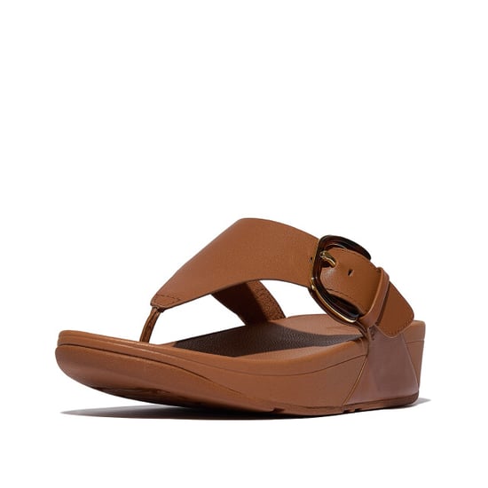 FitFlop Lulu resin-buckle leather toe-post sandals - Image 1