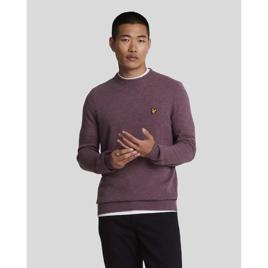 Men's Lyle And Scott Lambswool Blend Crew Neck Jumper in Purple - Image 1