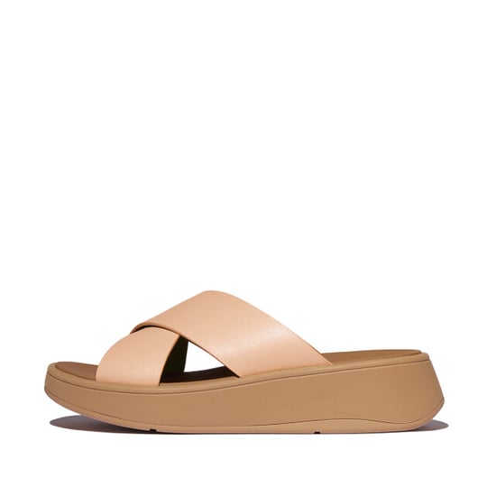 FitFlop F-mode leather flatform cross slides - Image 2