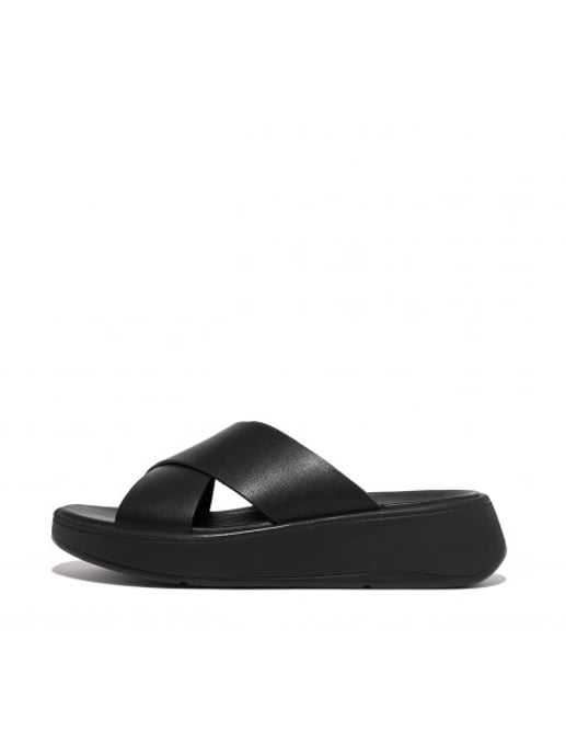 FitFlop F-mode leather flatform cross slides - Image 3