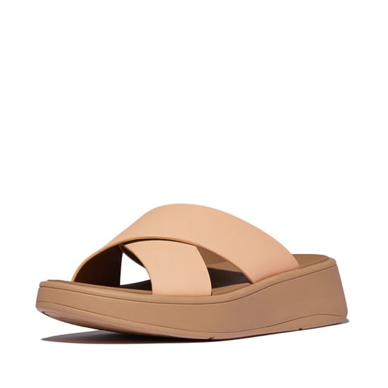 FitFlop F-mode leather flatform cross slides - Image 4