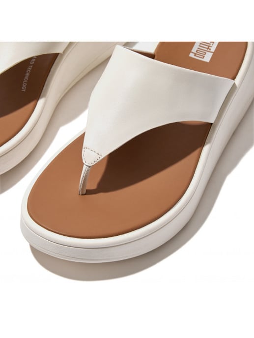 FitFlop F-mode leather flatform toe-post sandals - Image 6