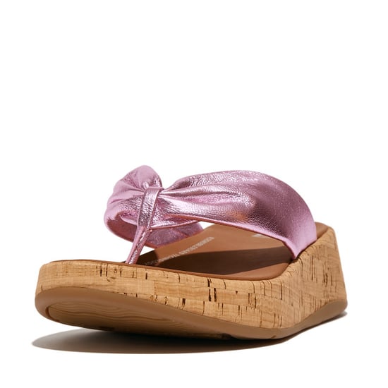 FitFlop F-mode leather-twist flatform toe-thongs (cork) - Image 2