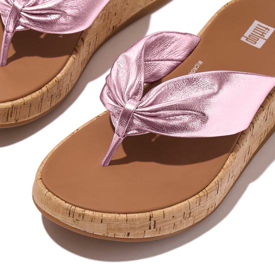 FitFlop F-mode leather-twist flatform toe-thongs (cork) - Image 3