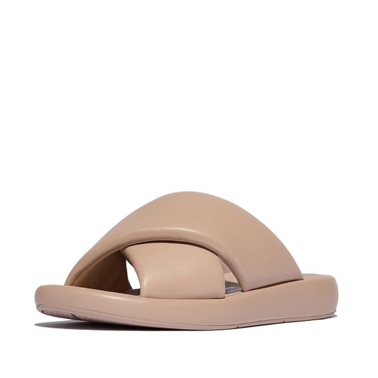 FitFlop Iqushion d-luxe padded leather cross slides - Image 1