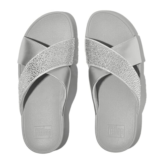 FitFlop Lulu crystal-mix metallic cross slides - Image 4