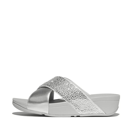 FitFlop Lulu crystal-mix metallic cross slides - Image 6