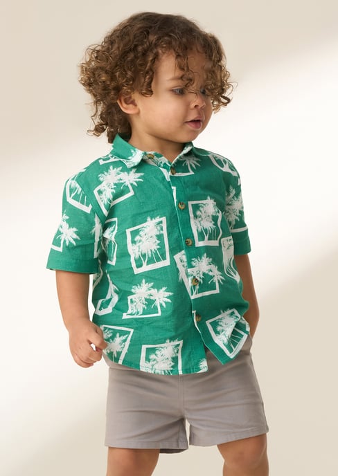 Jamie Green Mini Palm Print Resort Shirt - Image 1