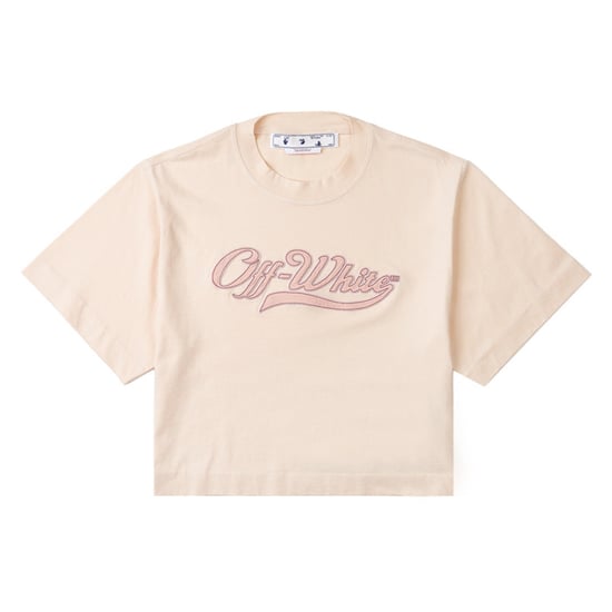 Off-white Geborduurd Honkballogo Cropped Tee Beige - Image 1