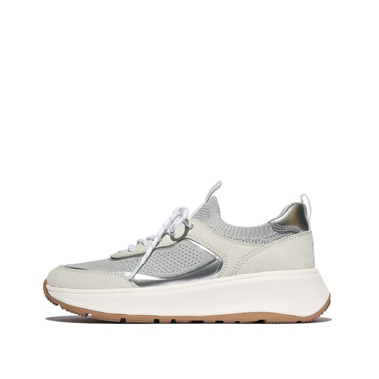 FitFlop F-mode suede/knit flatform slip-on laced sneakers - Image 3