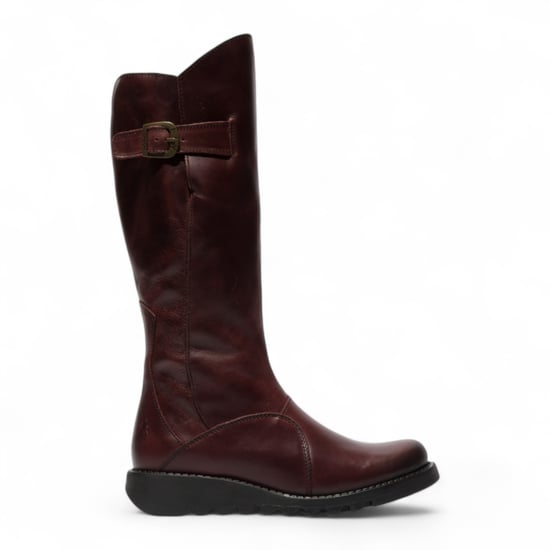 Fly London Dames MOL 2 Leren Wedge Heel Kniehoge Laarzen met Ritssluiting - Image 1