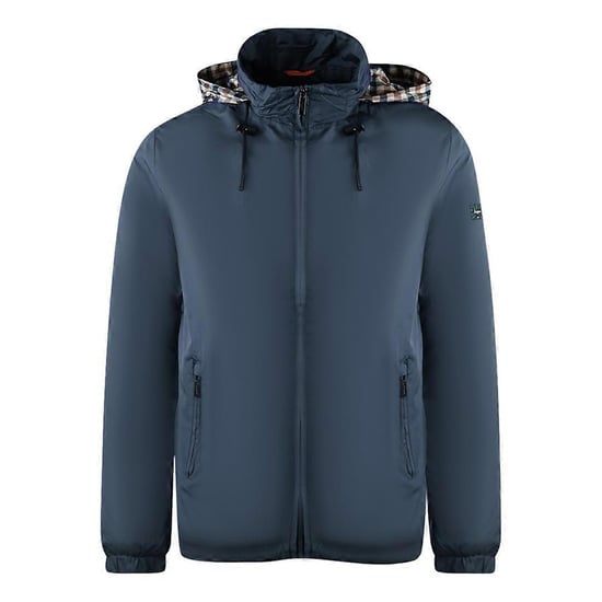 Aquascutum Heren Effen Lichtgewicht Verborgen Capuchonjas (Navy) - Image 1