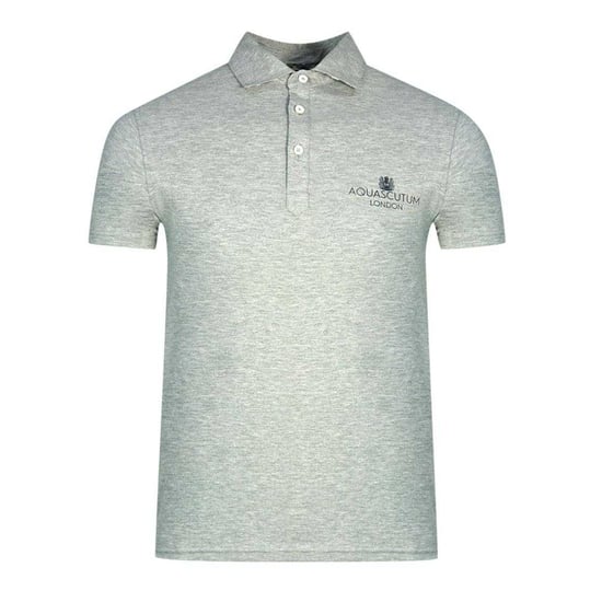 Aquascutum Unisex Volwassen Londen Bold Logo Poloshirt (Grijs) - Image 1