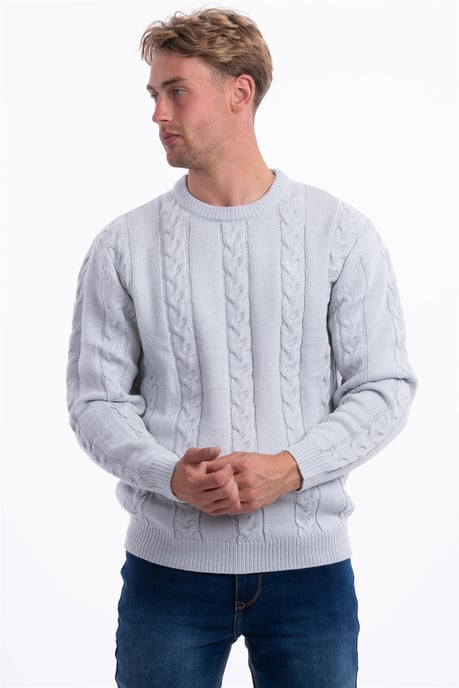 JJ Willis Mens Cable Knit Sweater Crew Neck Long Sleeve - Image 1