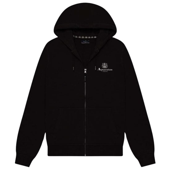 Aquascutum Mens Active Small Logo Full Zip Hoodie (Black) - Image 1