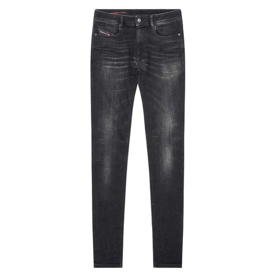 Diesel Mannen Sleenker Vernield Denim Versterkte Jeans (Zwart) - Image 1