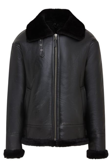 Heren zwarte Pilot B3 Flying Shearling schapenvacht WWII Bomber pilotenjack - Image 1