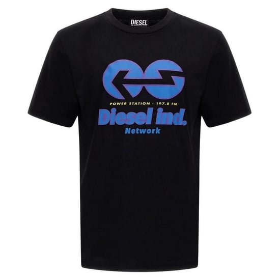Diesel Unisex Adult Power Station Logo T-Shirt (Black/Blue) - Image 1