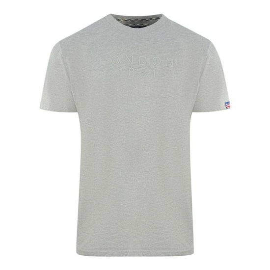 Aquascutum Heren Londen 1851 Logo Taped T-shirt (Grijs) - Image 1